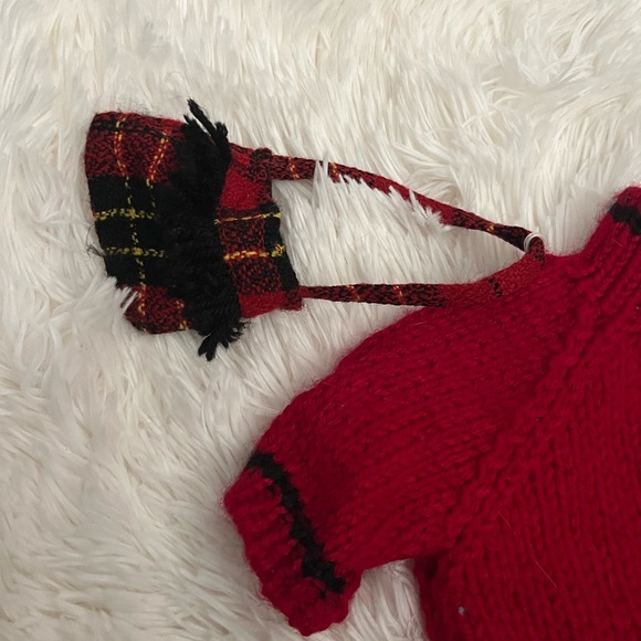 Build a bear Red Plaid Skirt and Sweater Set - Picture 3 of 4